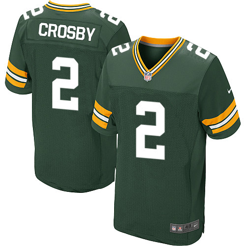 Men's Elite Mason Crosby Nike Jersey Green Home - #2 NFL Green Bay Packers